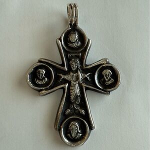 Antique Sterling Silver Orthodox Cross Pendant